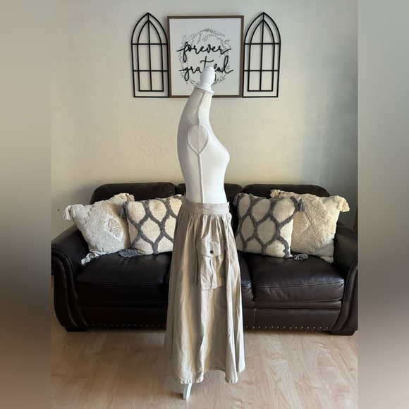 Vintage Y2K DKNY Maxi Length Button Snap Front Circle Skirt Size 14 Retro Summer - Picture 14 of 16